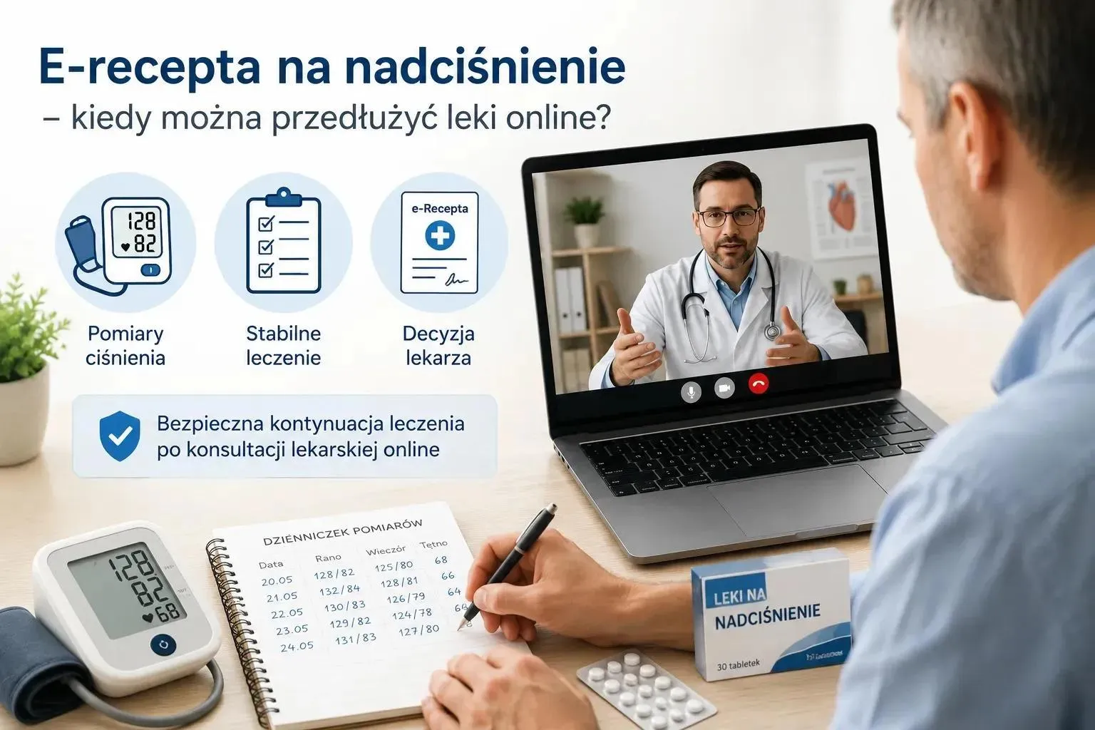E-recepta na&nbsp;nadciśnienie – kiedy można przedłużyć leki online?